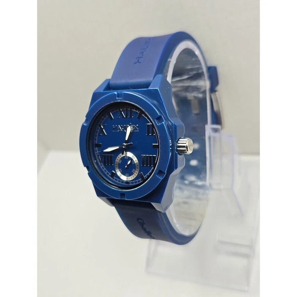 Haurex Italy Challenger Blue Plastceramic Watch Small Seconds Quartz New Battery